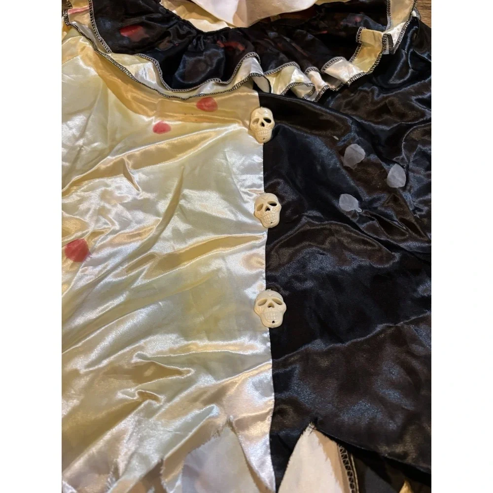 Halloween Carnival Nightmare Clown Outfit and‎ Mask Large 12-14 Glow In The Dark